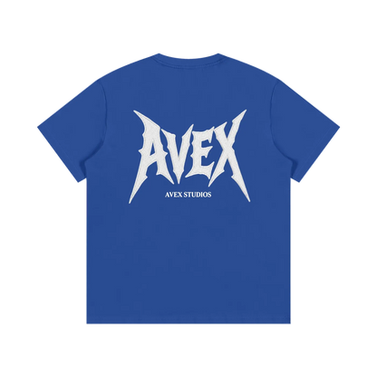 avex studios blue/red t-shirt