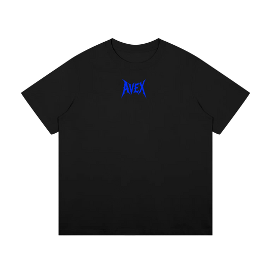 Heavyweight v2 blue lettering black/white